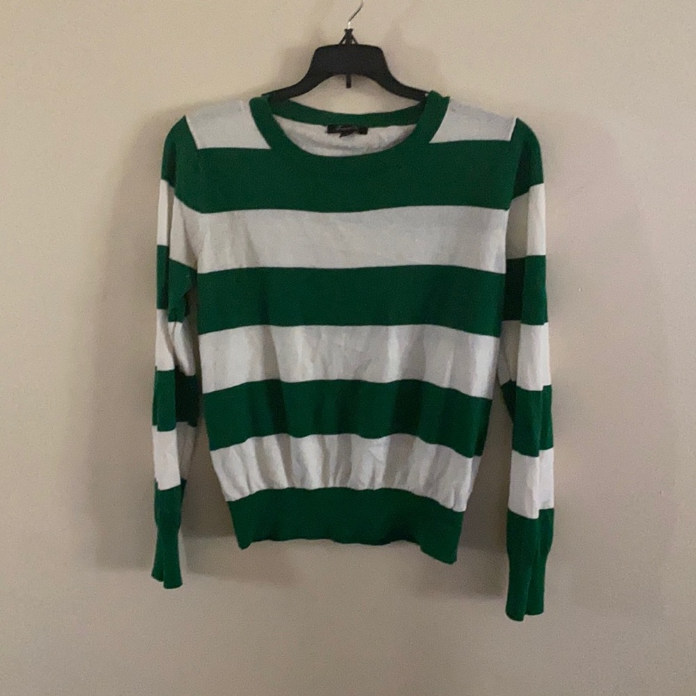 Forever 21 striped green and white shirt